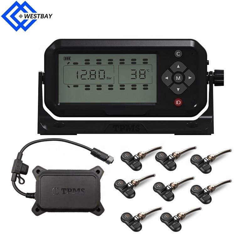 Westbay 6 8 10 12 14 24 Sensors Wheels Truck TPMS Tyre Pressure Monitor System 203Psi for Truck Car Bus Vans