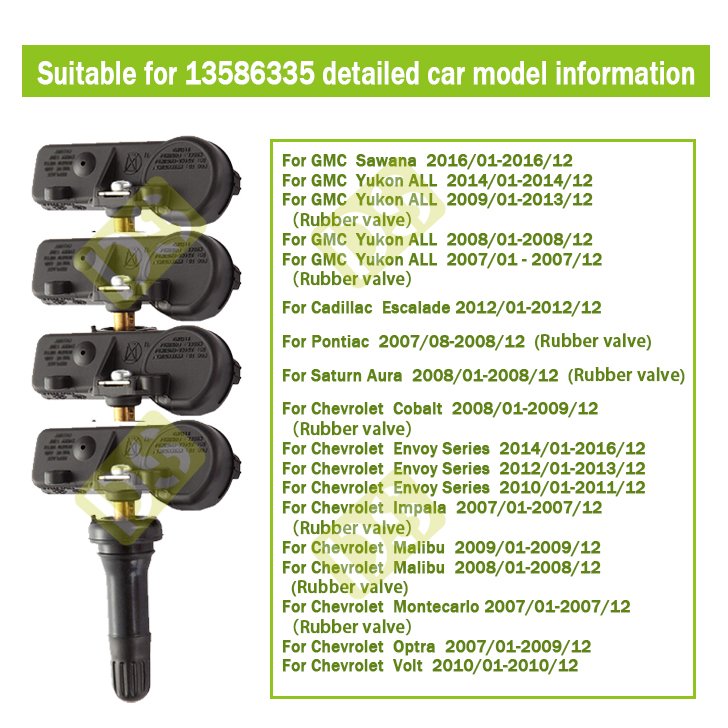 High quality auto part tpms tire pressure sensor oem 13586335 for Buick for Cadillac for Chevrolet
