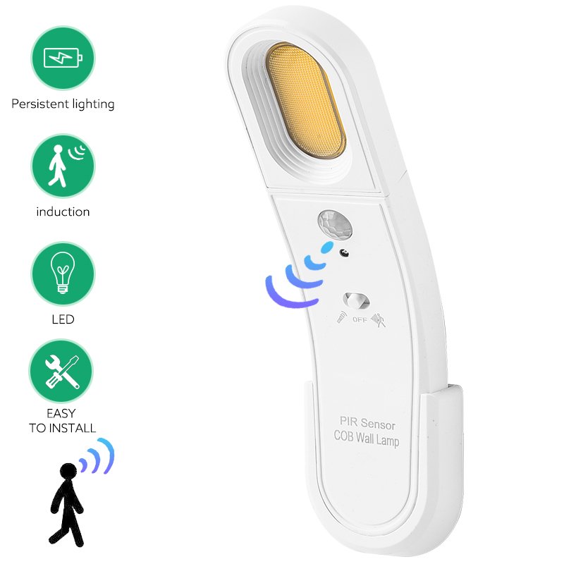360 Degree Rotatable Led Night Light 3XAAA Battery PIR Motion Sensor Lights For Living Room&Bedroom