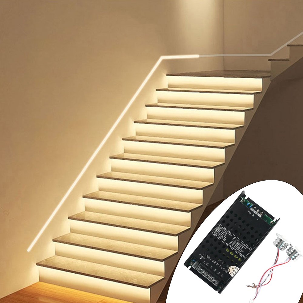 Smart APP control staircase light strip controller motion sensor LED step system step controller with chasing light bar function
