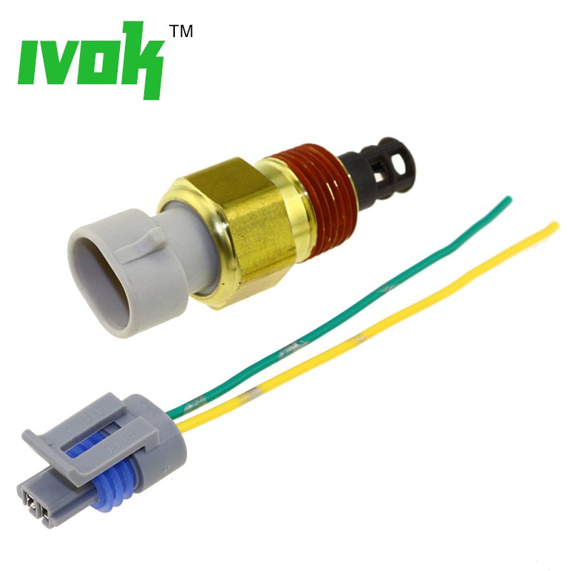 Intake Air Charge Temp Temperature Sensor For GM IAT MAT ACT With 2-Way Female Terminal Keyway Connector Kit 25036751 25037225