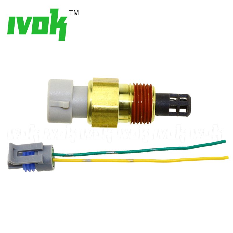 Intake Air Charge Temp Temperature Sensor For GM IAT MAT ACT With 2-Way Female Terminal Keyway Connector Kit 25036751 25037225