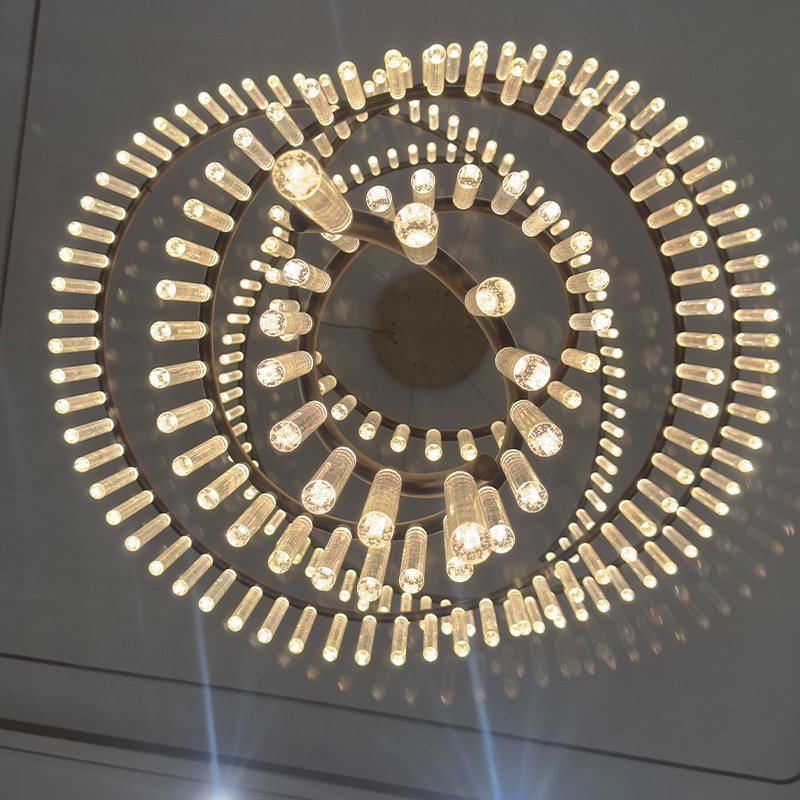 Rotating Stair Light Creative Design Modern Glass Chandeliers LED Nordic Home Dinning Living Room Decorative Lighting