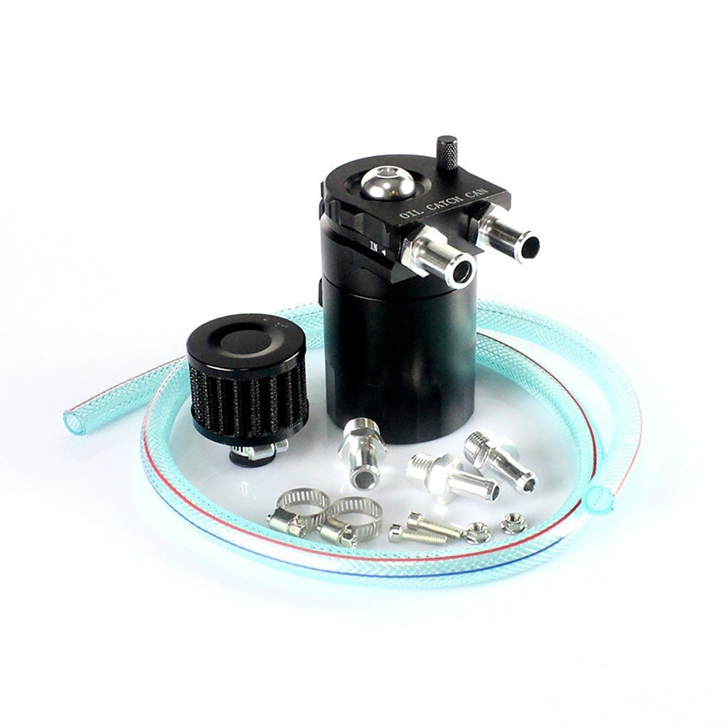 JIAX Car Auto Cylinder Aluminum Engine Oil Catch Reservoir Breather Tank Can Filter Oil Catch Can Kit 300ml
