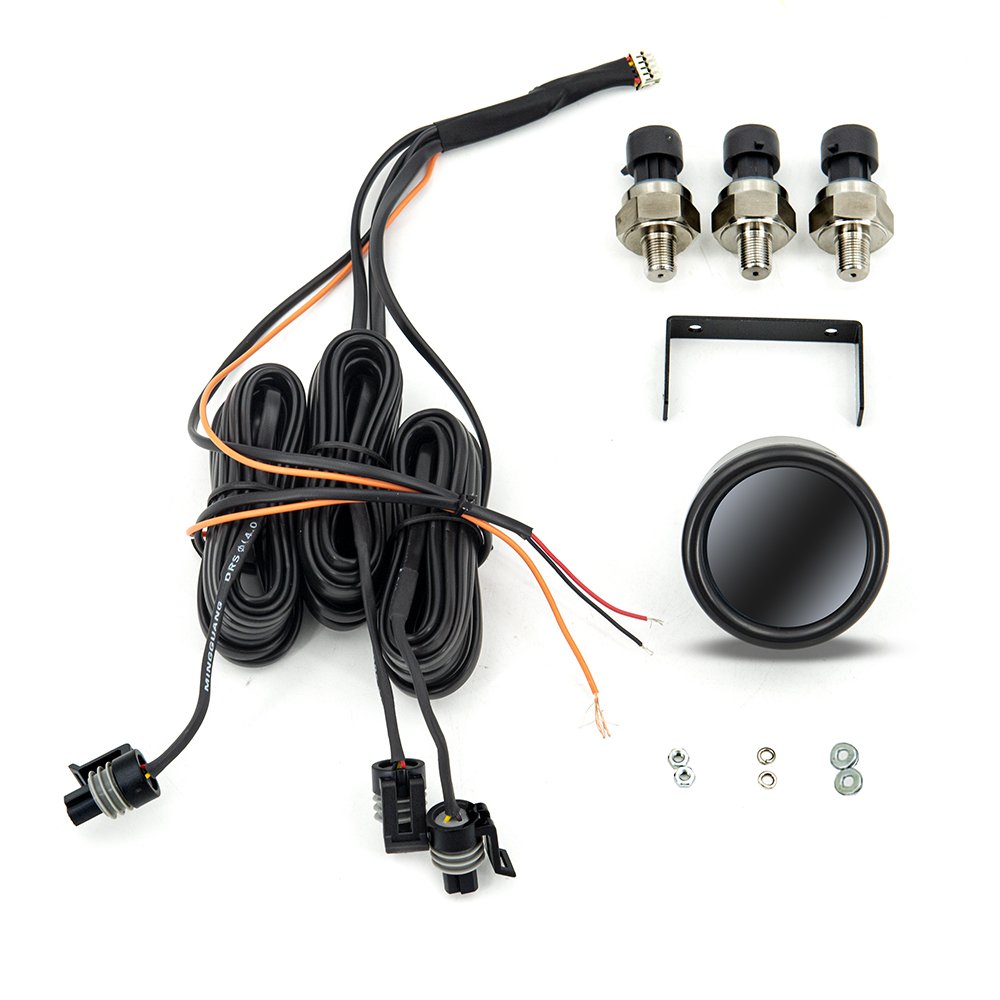 Air Pressure Gauge 2inch Car PSI Boost Gauge Meter three LED Red Digital Display Air Pressure Sensor Kit Digital Gauge