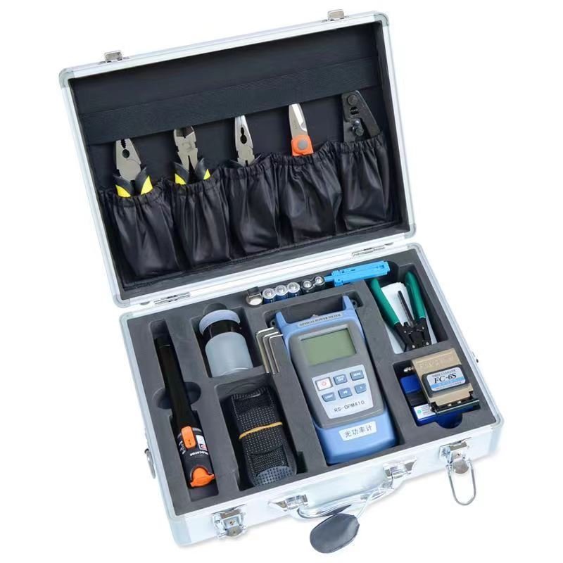 FTTH Component Fiber Optic Tool kits with FC-6S Stripper Fiber Optical Power Meter FTTH Tool Kits fiber tool box