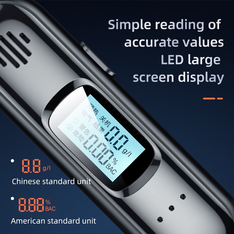 Factory Priced T01 LCD Digital USB Rechargeable Breathalyzer High Precision Alcohol Tester and Breath Analyzer Detector