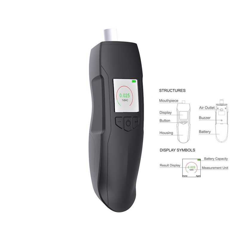 2023 Fuel Cell Sensor Breathalyzer Portable Digital LCD Display Alcohol Tester with Mouthpiece Only
