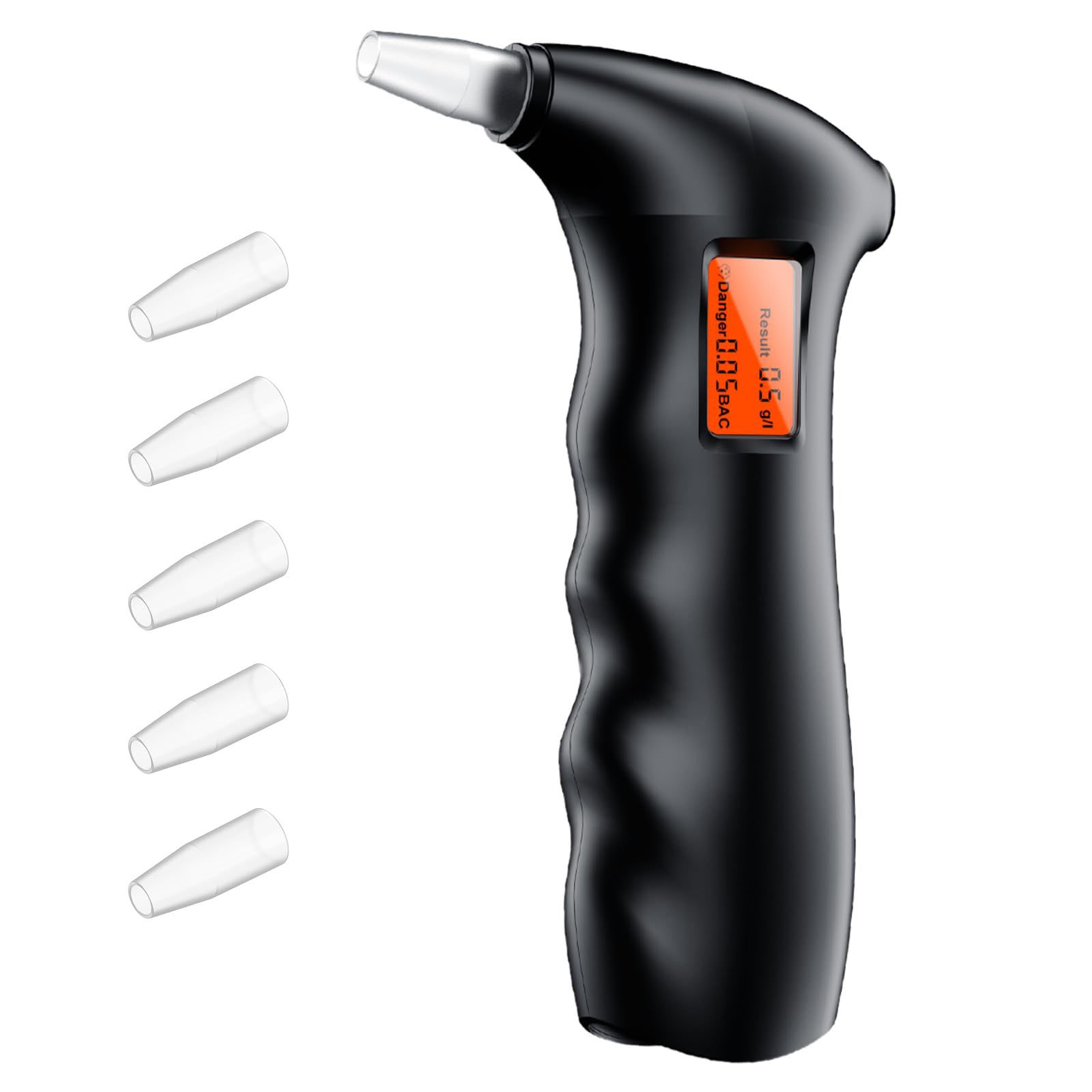 Professional-Grade Accuracy Breathalyzer Portable Breath Alcohol Tester Machine with LCD Display 4 Reusable Mouthpieces