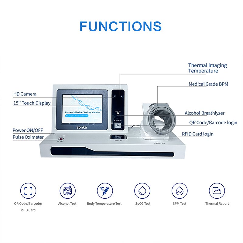New trend pre work health checkup kiosk alcohol testing professional medical equipment with alcohol testers