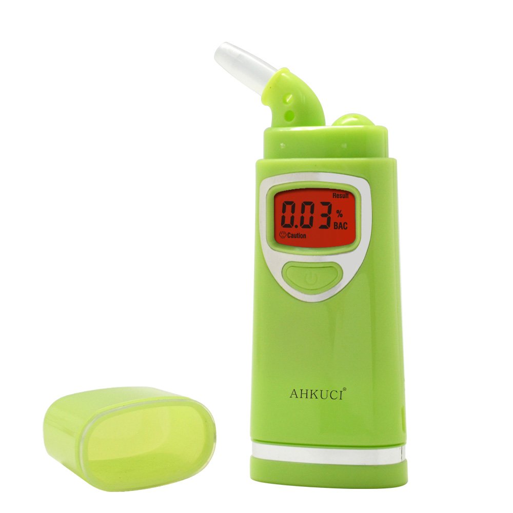 Alcohol breathalyser, Digital Alcohol Breath Tester Breathalyzer alcohol tester with Greenwon and AHKUCI Brand, AT-828, Green