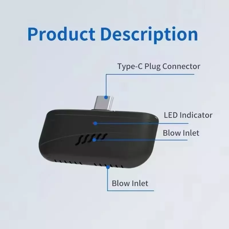 Factory OEM/ODM Portable Mini USB-C Digital Breathalyzer Alcohol Tester Gas Analyzer
