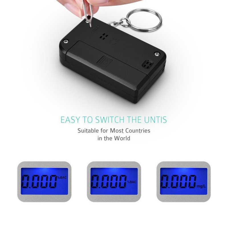 Mini Alcohol Digital Tester Keychain Portable Breathalyzer With LCD