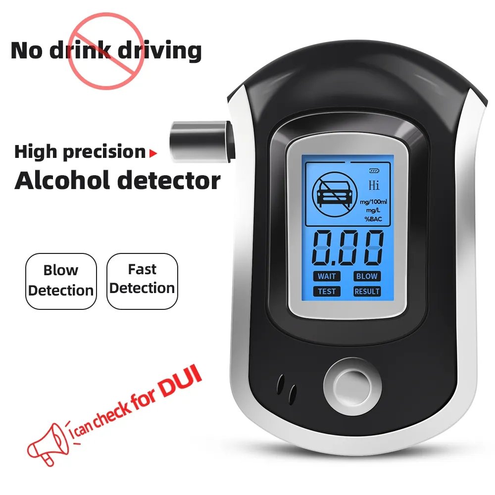 HEDAO Digital Display Breath Alcohol Tester With Blue Backlight Alcohol Detector Alcoholic Breathalyzer Monitoring