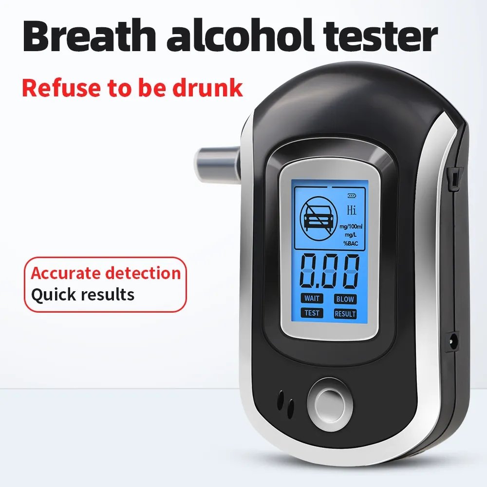 HEDAO Digital Display Breath Alcohol Tester With Blue Backlight Alcohol Detector Alcoholic Breathalyzer Monitoring