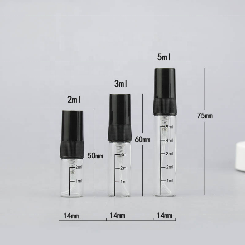 2ml 3ml 5ml mini empty perfume tester sample 2ml perfume oil decant glass spray bottle