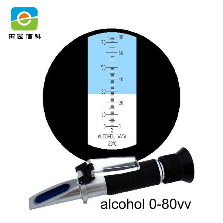 Alcohol Meter 0~80% V/V Refractometer Alcohol Tester ATC Handheld Vodka Whiskey Alcohol Percentage Measuring Tool
