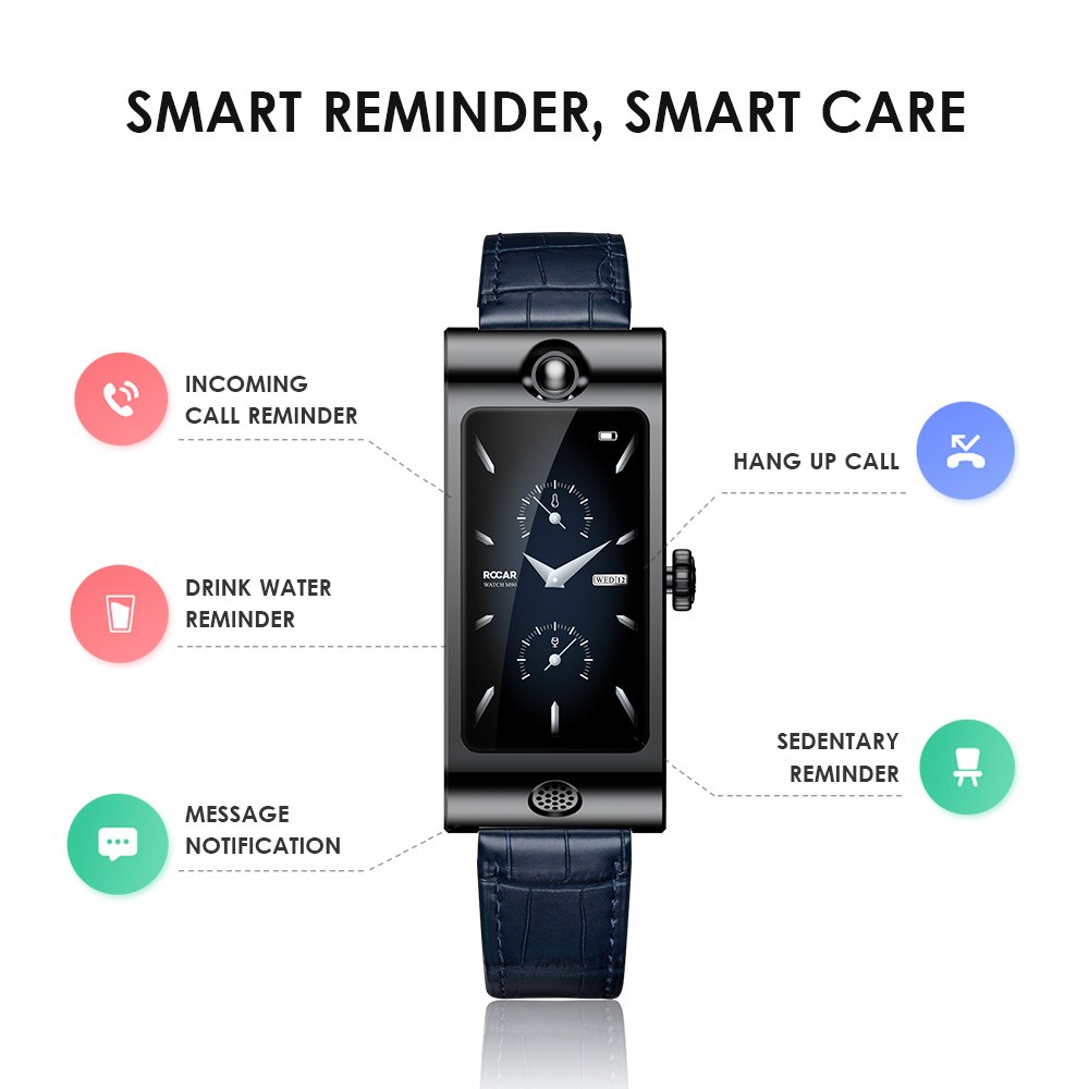 ROCAR 2024 New 1.47 Inch Big Screen Smart Watch M90 Christmas Gift Sport Tracker Smartwatch Alcohol Analyzer Watch