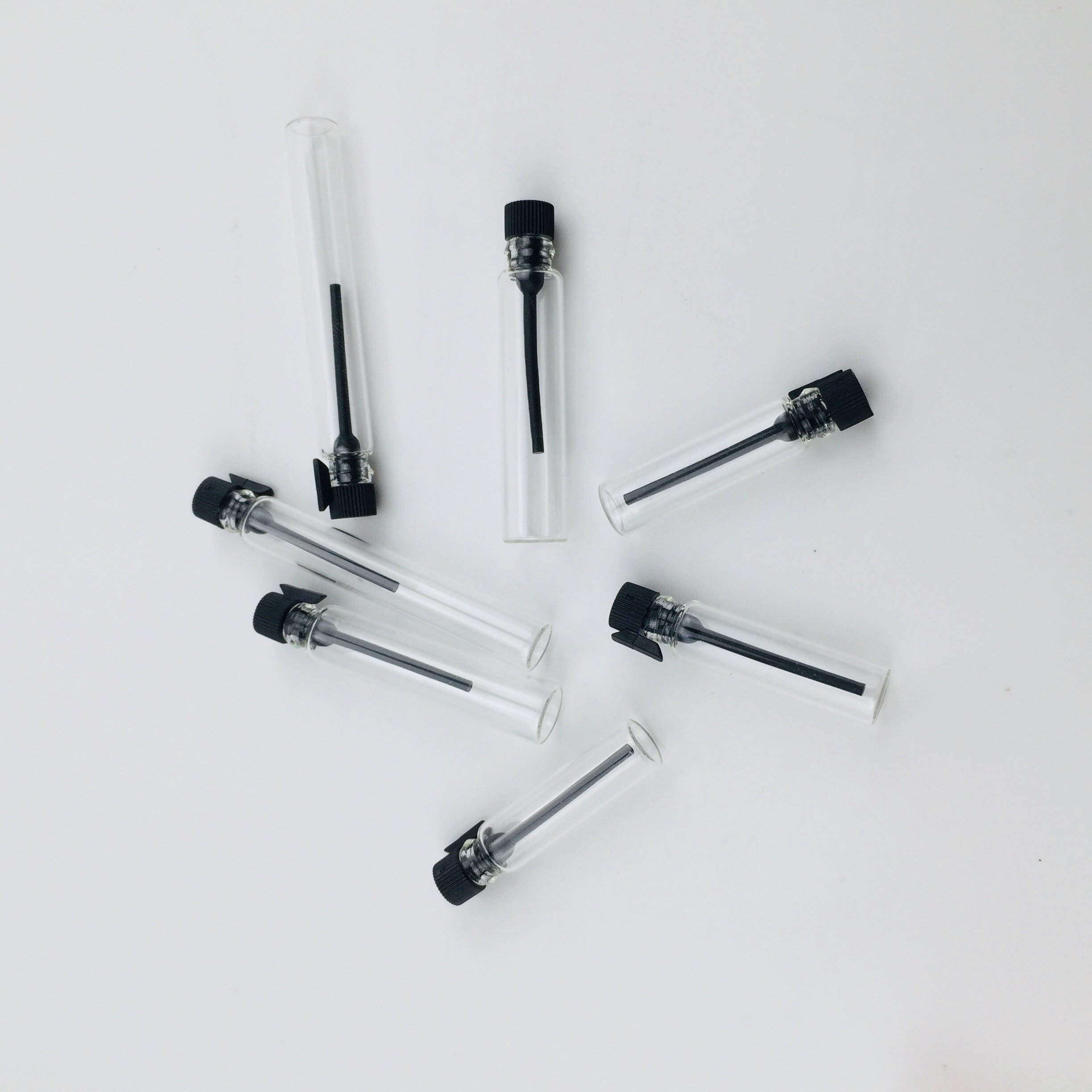 1ml 2ml Mini Clear Amber Perfume Tester Essential Oil Vial Cologne Fragrance Sample Glass Test Tube With Stopper