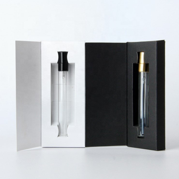 Mini Sample 3Ml 5Ml 10Ml Empty Tester Clear Glass Pump Spray Bottle Vials For Pocket Perfume With Paper Box Packaging