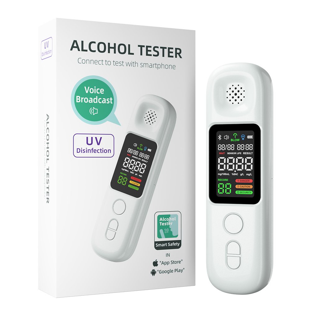 Smart Portable Breath Alcohol Tester Monitor Alcohol breathalyzer Alcohol Checker with Bluetooths Mobile APP