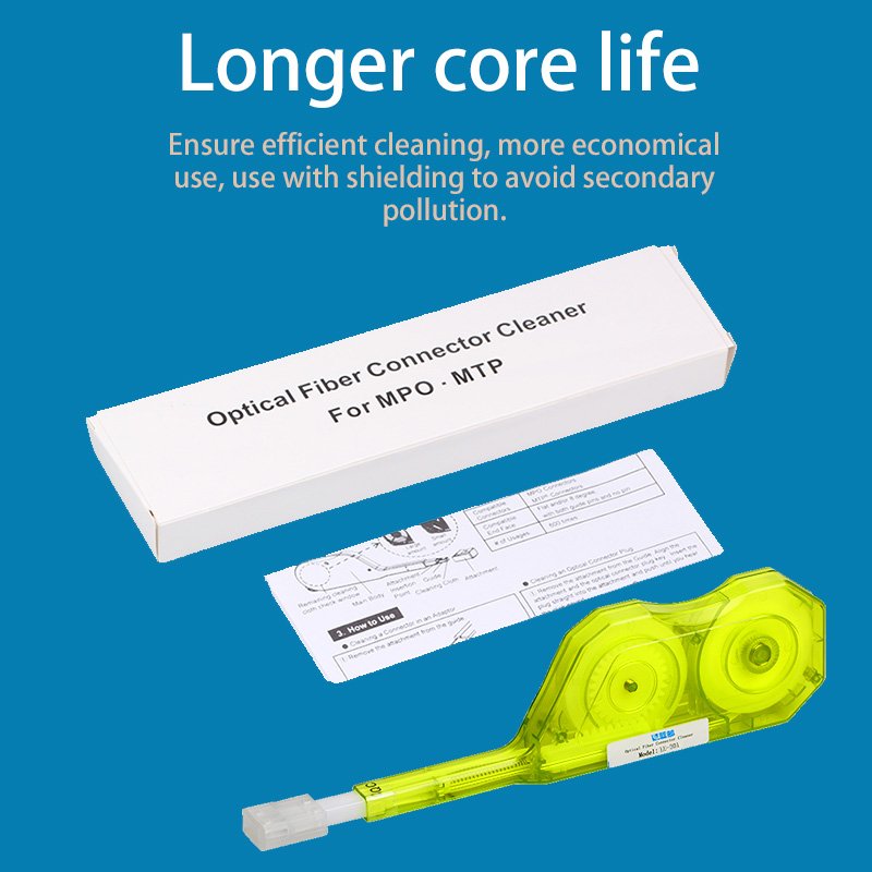 Mtp/mpo Connector Fiber Optic One Click End Face Cleaner With 600 More Cleaning Times For Cleaning Optical Fiber