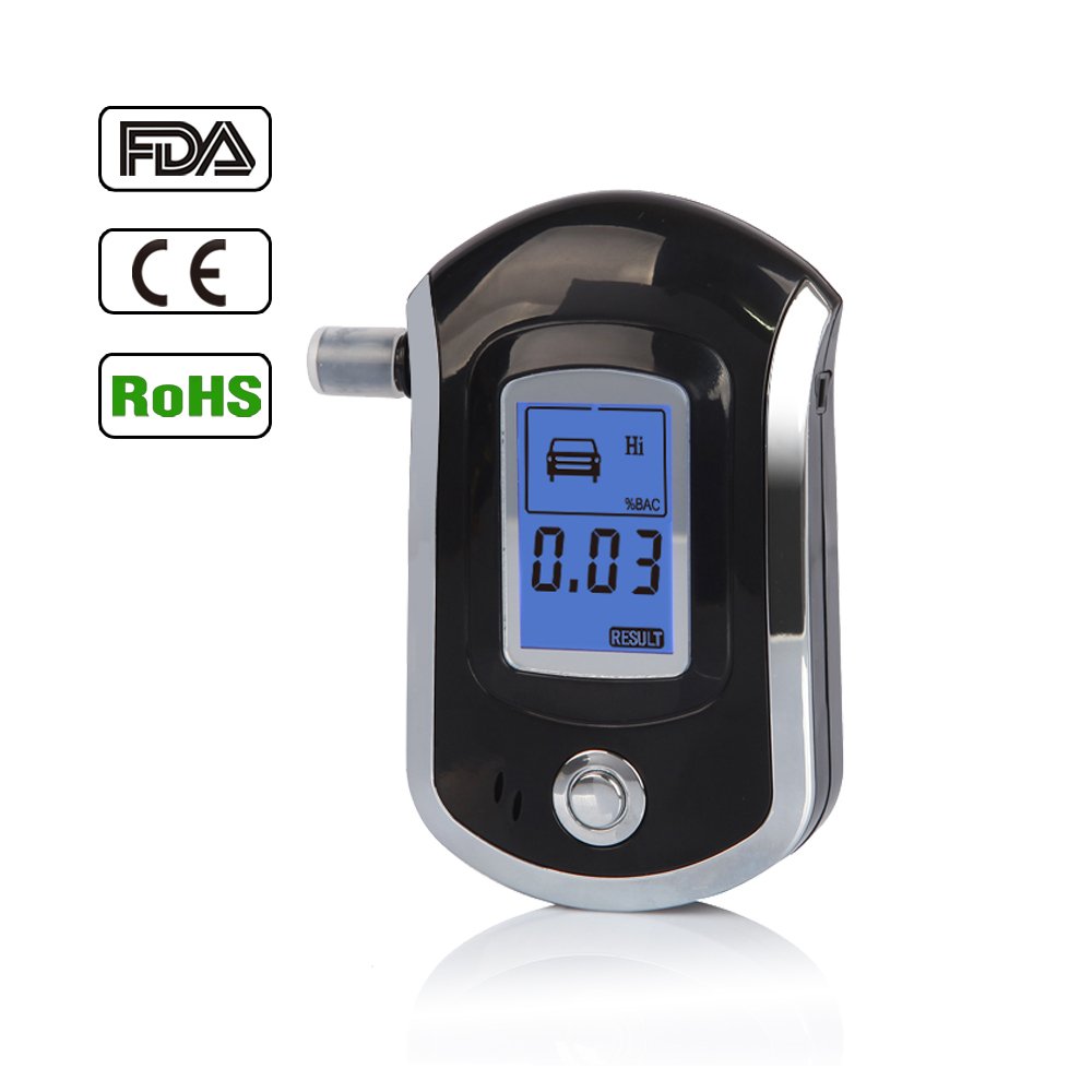 GREENWON digital Alcohol Tester AT-6000 with blue LCD Digital Display CE&RoHs Approved alcohol Breathalyzer