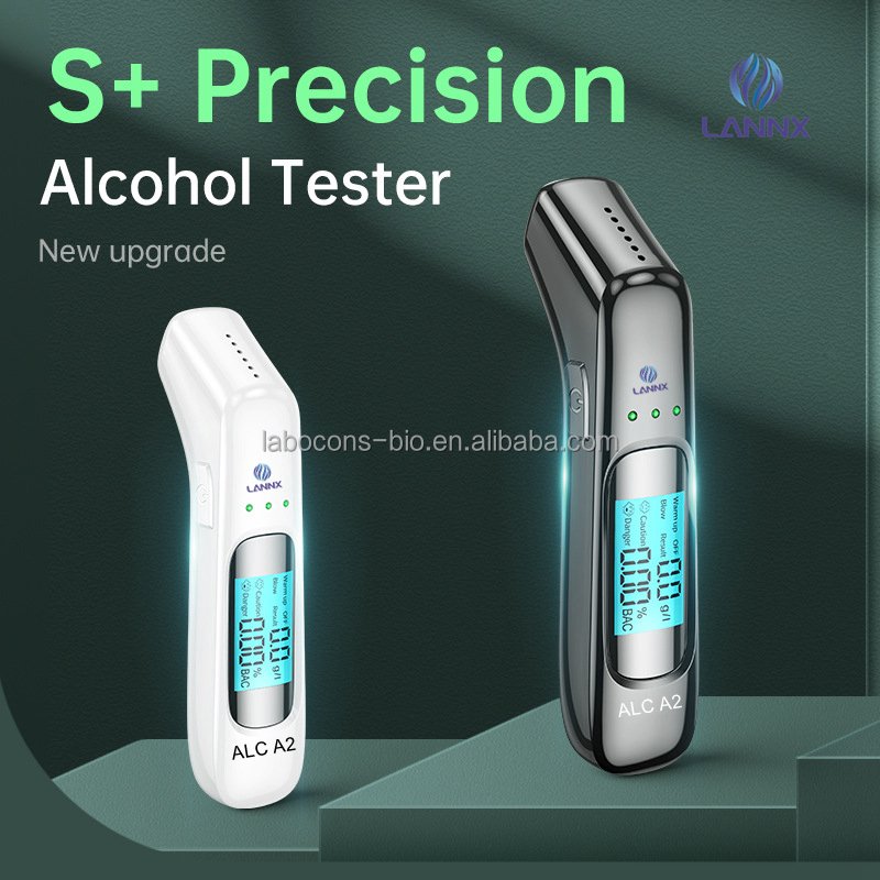 LANNX ALC A2 Fast shipping Portable alcohol detector handheld backlight digital breathalyzer analyzer Air Blowing Alcohol Tester