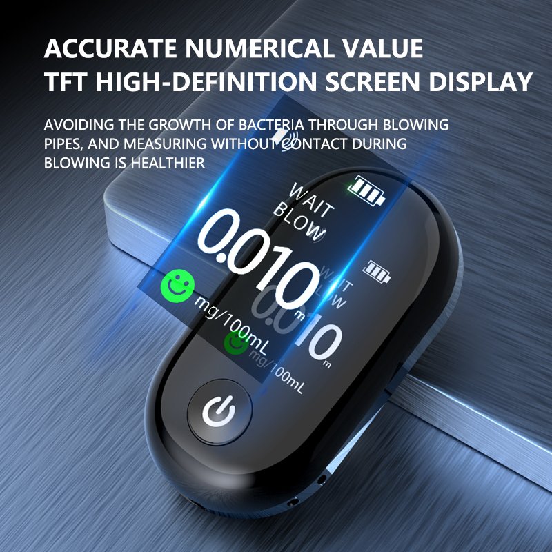 New Professional Digital Alcohol Detector with Portable Breathalyzer and LCD Display for Personal Use