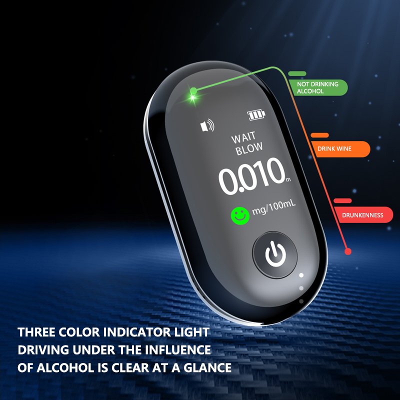 New Professional Digital Alcohol Detector with Portable Breathalyzer and LCD Display for Personal Use