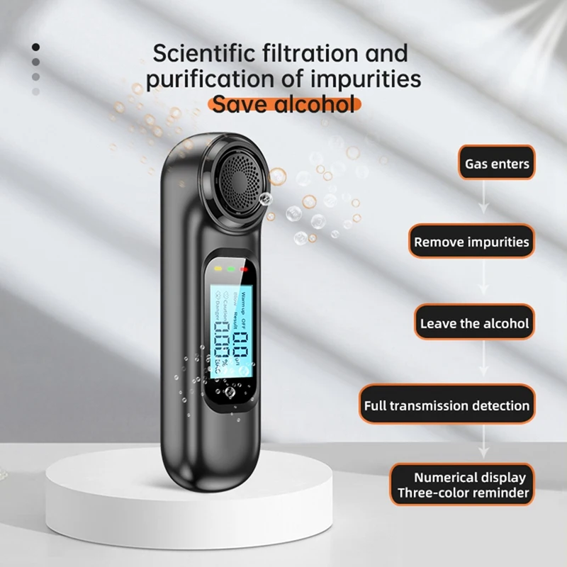 Digital Alcohol Tester Detector Breathalyzer Rechargeable Automatic Breath Alcohol Test Customized packaging/logo