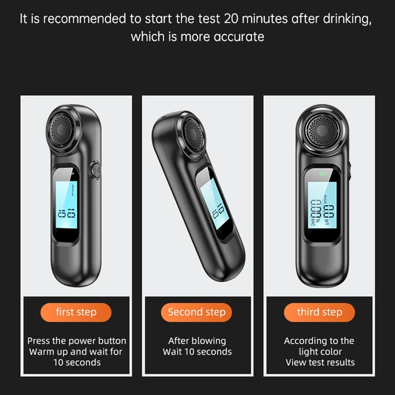 Digital Alcohol Tester Detector Breathalyzer Rechargeable Automatic Breath Alcohol Test Customized packaging/logo