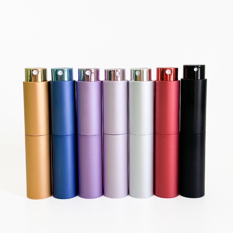 Factory empty metal bottles aluminum shell protected 10 ml rechargeable empty round sample atomizers