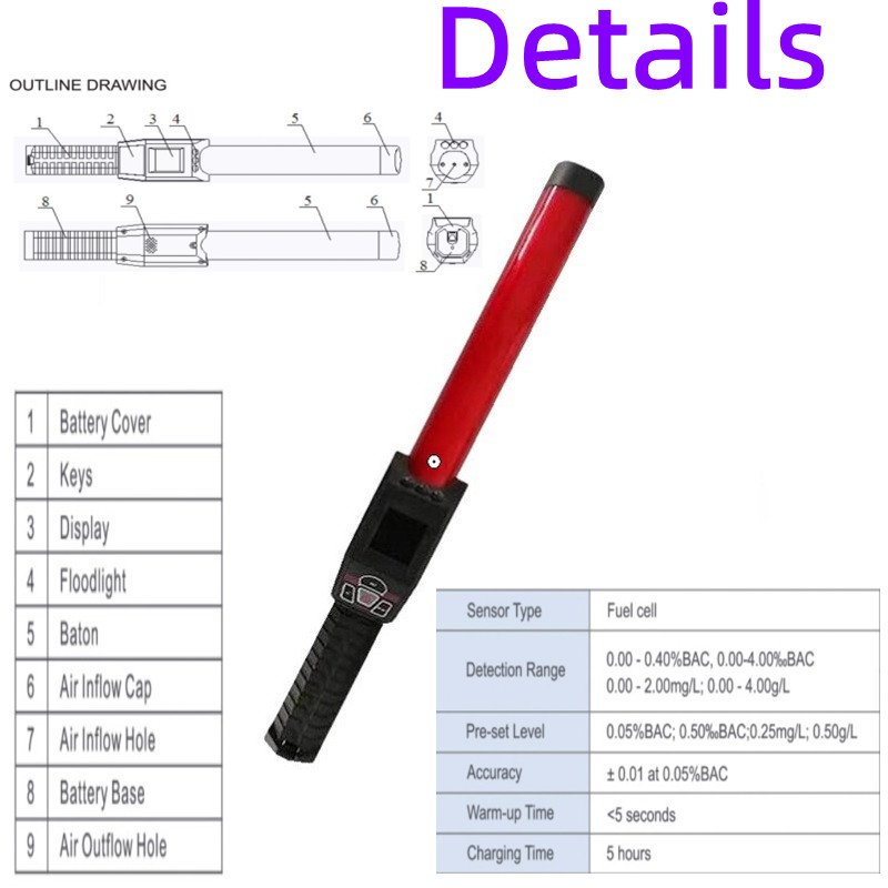 Fast Checking Pump Suction Consumer Alcohol Tester Portable Digital Screen Breath Alcohol Tester
