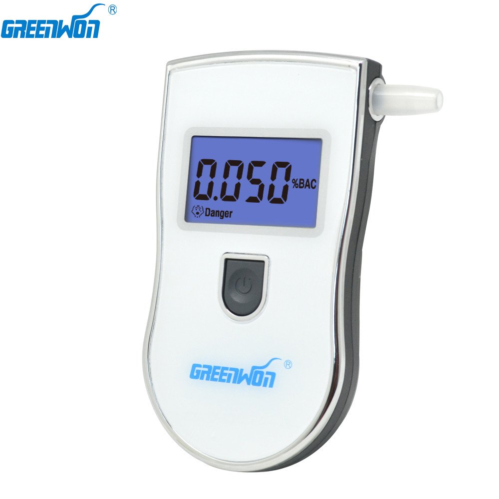 GREENWON Semiconductor Sensor AT-818 Alcohol Tester Black Alcohol meter Breathalyser Accuracy +/-0.01%BAC