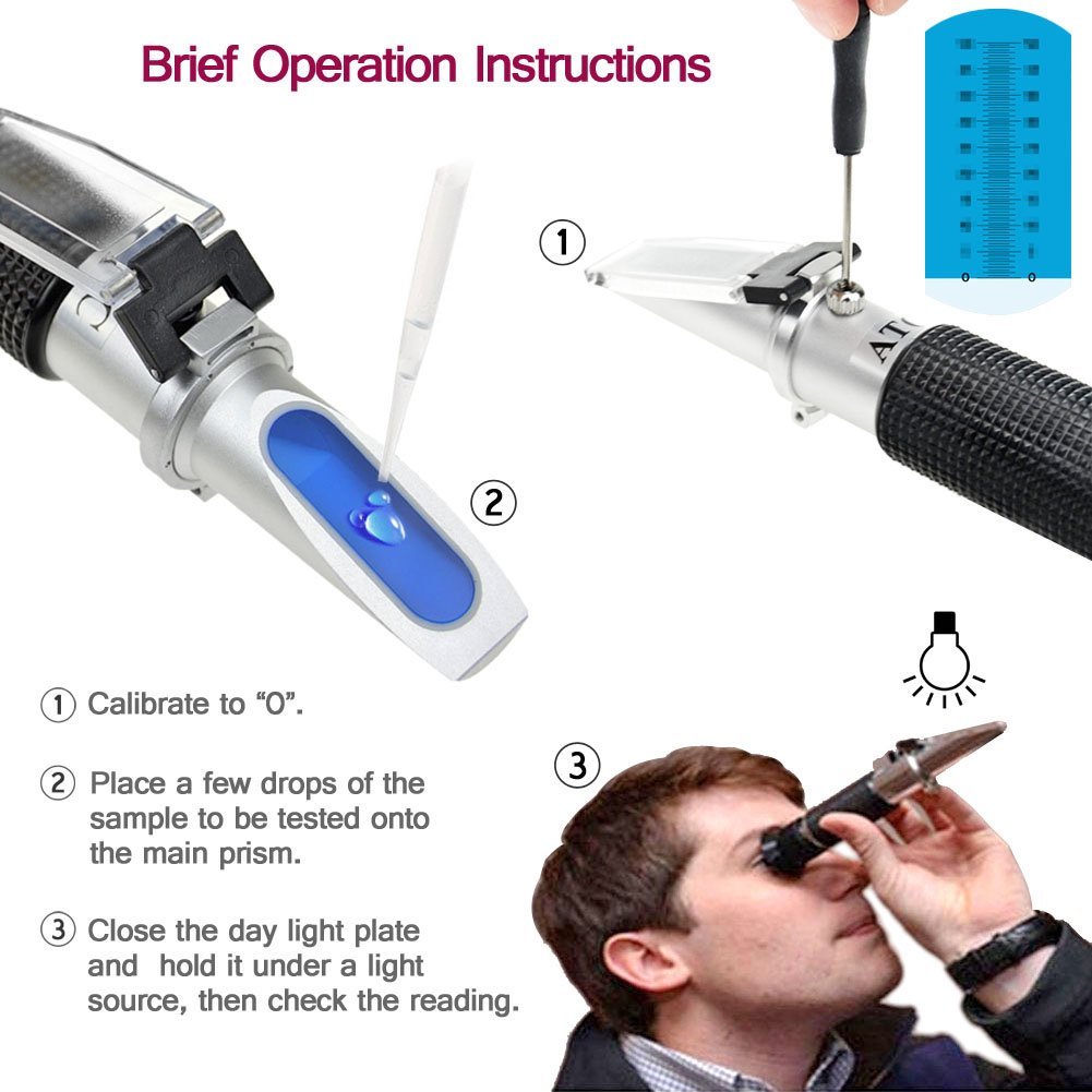 Hot Selling Professional Handheld Alcohol 0-80% Test Refractometer with ATC Wine Tester Meter Measure Instrument