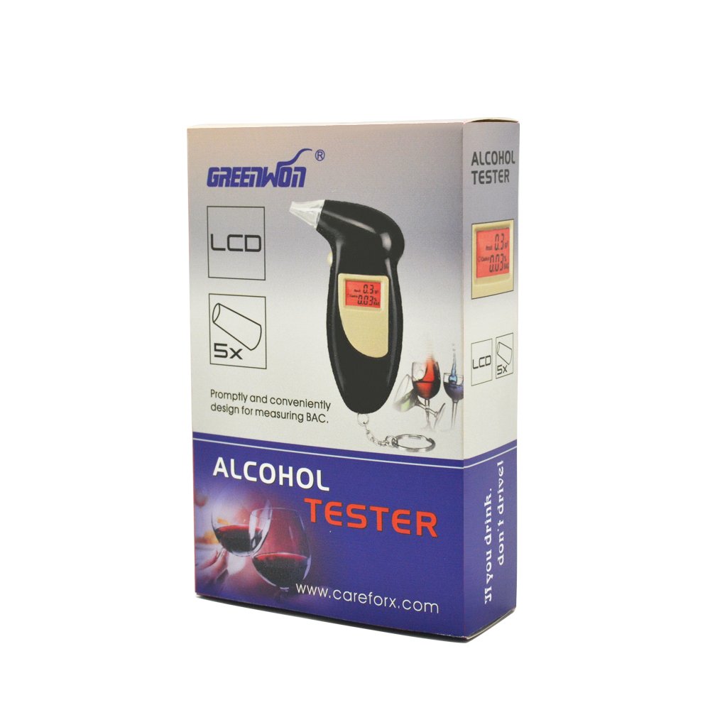 GREENWON Alcohol Tester Breathalyzer Analyzer Detector Alcohol Breath Tester Mouthpiece OEM Color Packaging Logo