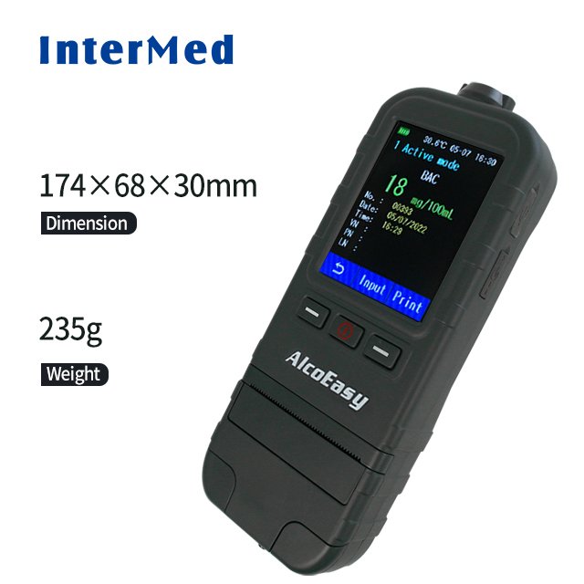 Active and Passive measurement modes Device Wireless Printable Data Built Printer Alcohol Tester AlcoEasy A50
