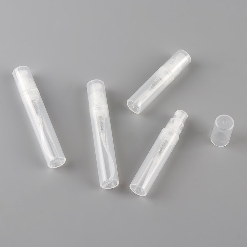 new material Cosmetic mini sample vial 1ml 2ml 3ml 5ml 10ml tester tube plastic perfume spray bottle