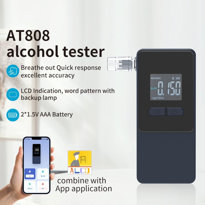 Fuel Cell Alcohol Tester Breathalyzer Mini Portable Gas detector Tester Driver