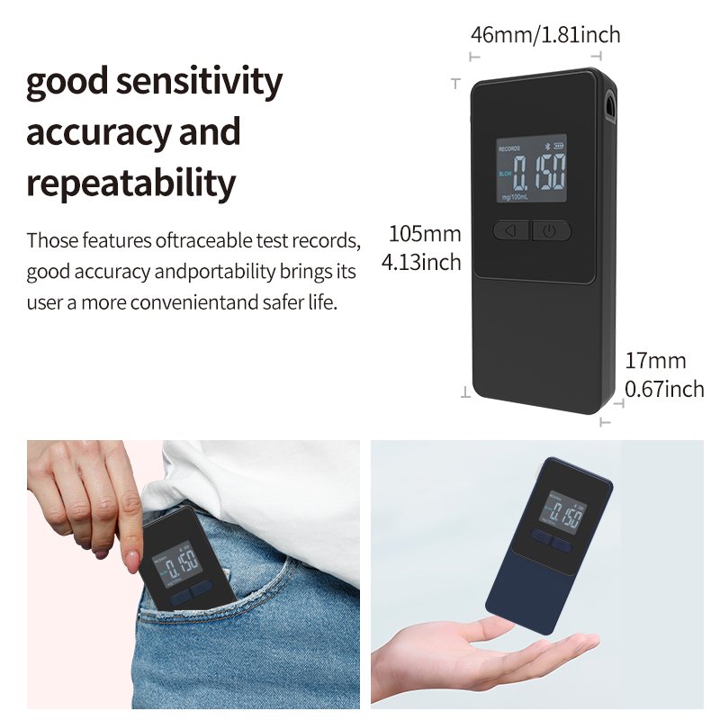 Fuel Cell Alcohol Tester Breathalyzer Mini Portable Gas detector Tester Driver