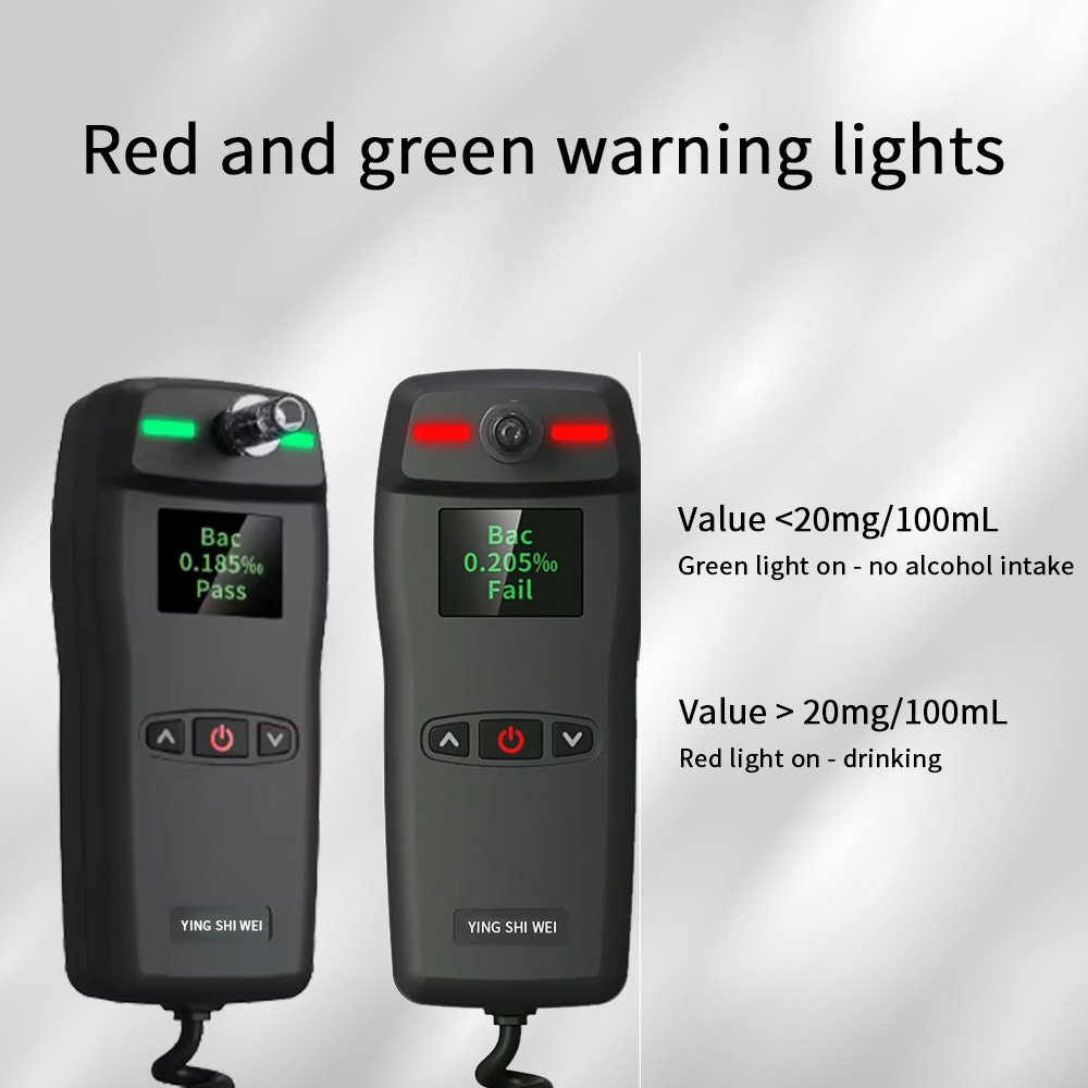 LCD display Fuel cell sensor alcohol tester breathalyzer Portable personal test digital car alcohol tester with Mouthpieces