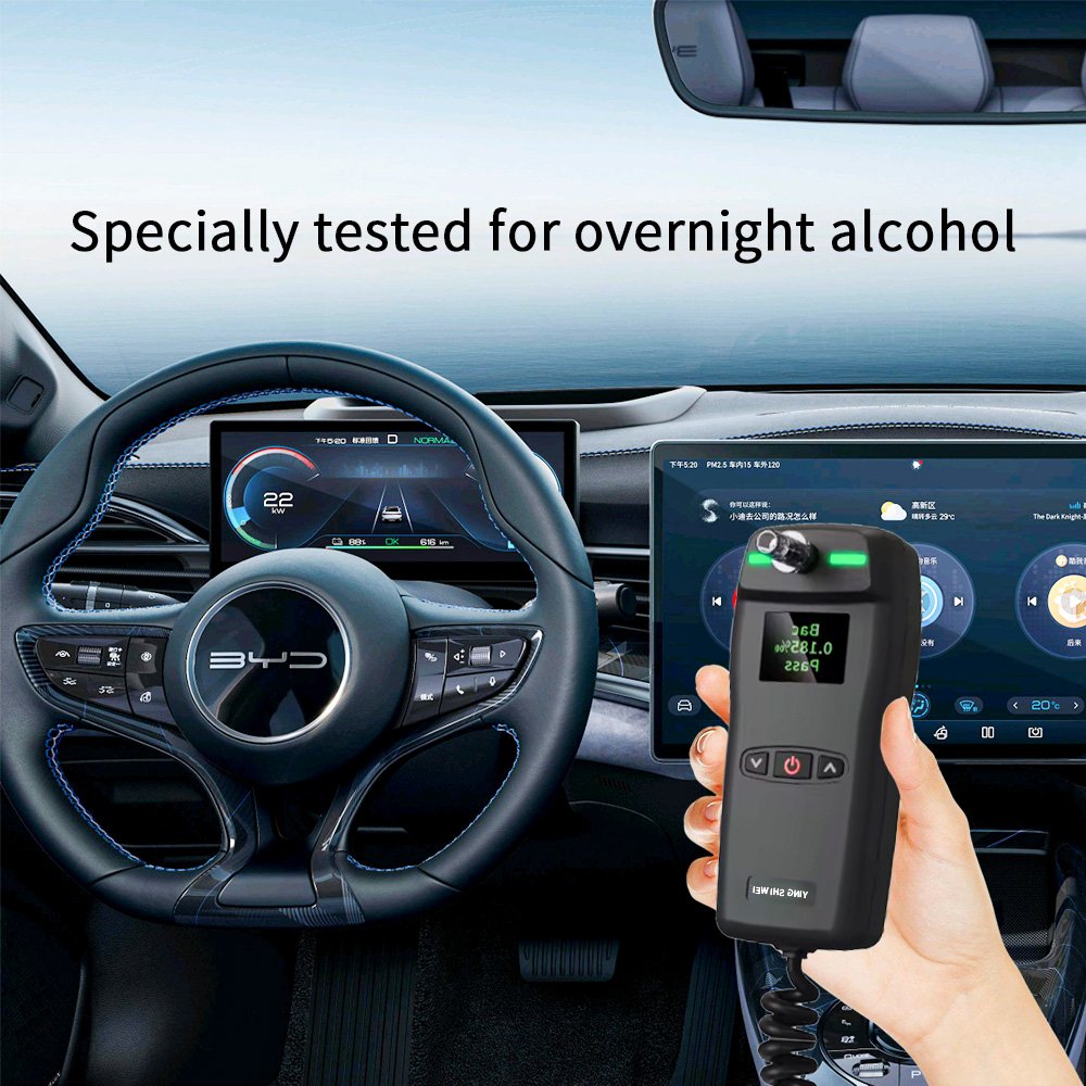 LCD display Fuel cell sensor alcohol tester breathalyzer Portable personal test digital car alcohol tester with Mouthpieces