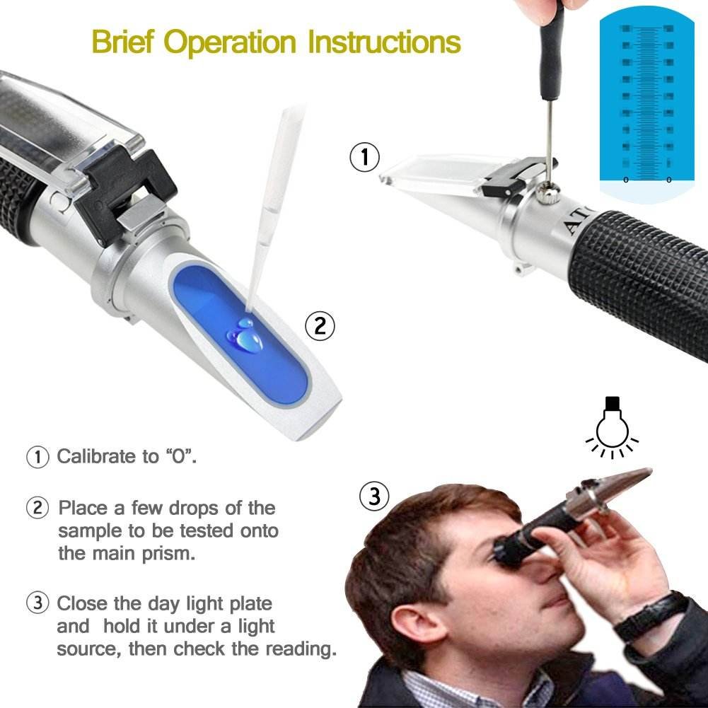 Factory Price Dual Scale Portable Brix Refractometer 0-40% Brix Alcohol 0-25% Wine Sugar Refractometer With ATC