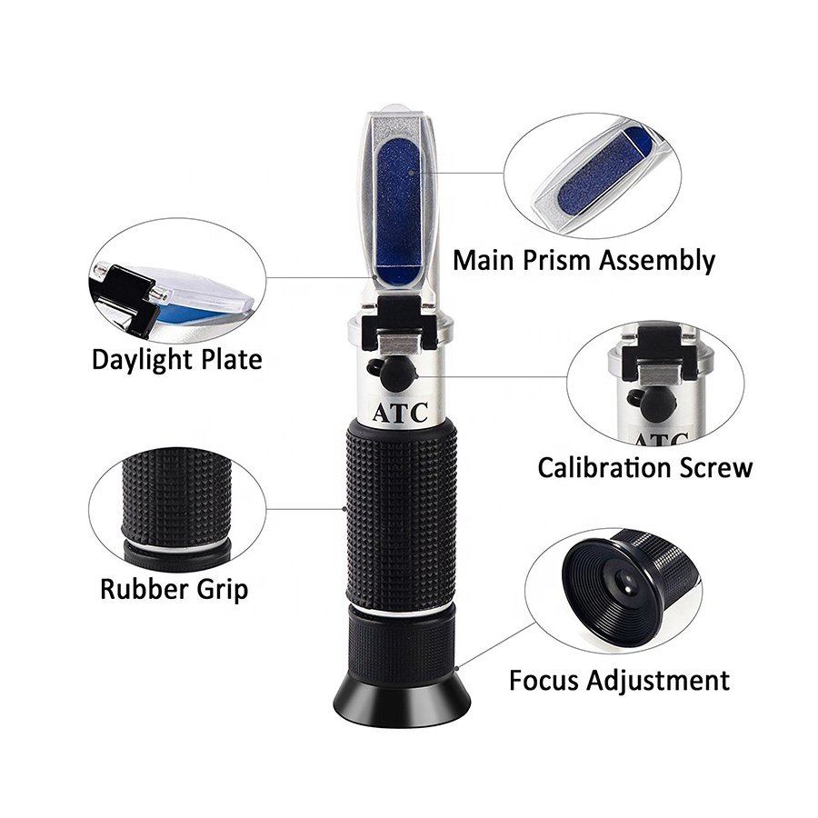 Factory Price Dual Scale Portable Brix Refractometer 0-40% Brix Alcohol 0-25% Wine Sugar Refractometer With ATC