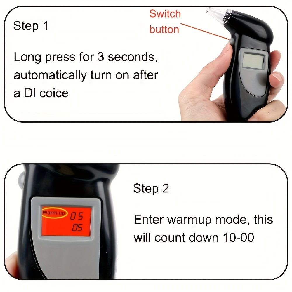 High accuracy Blowing Semi Sensor LCD alcohol tester Display fast Detection Alcohol Tester Breathalyzer Detector