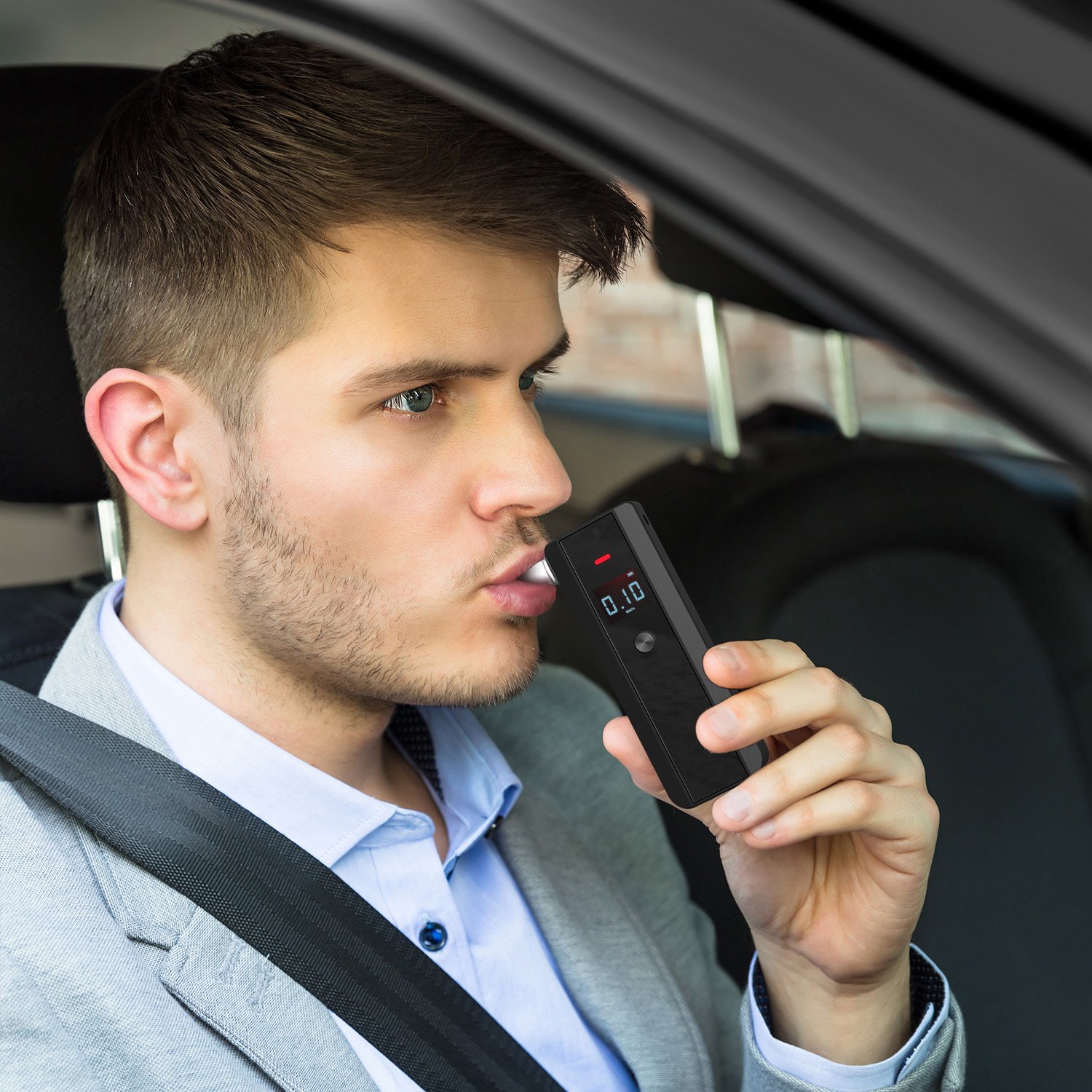 Professional Mouthpiece Breathalyzer Digital Alcohol Meter Portable Breath Alcohol Detector