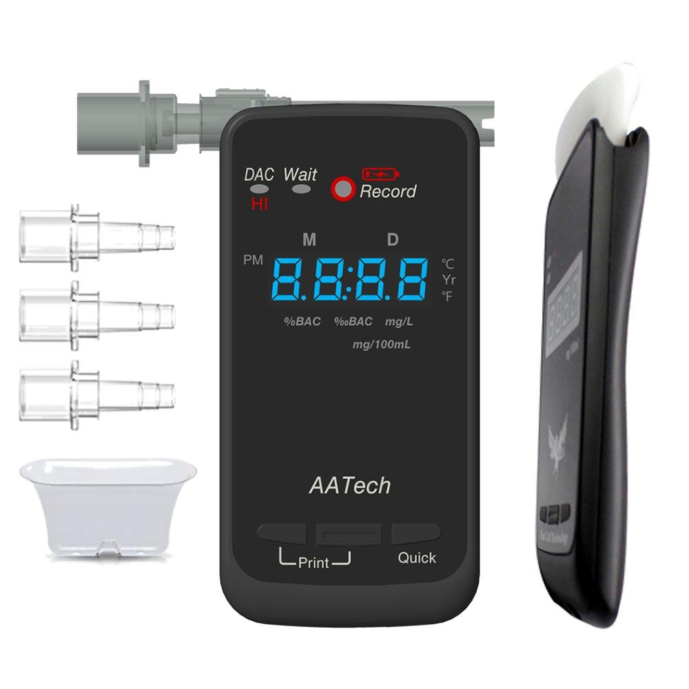Fuel Cell Alcohol Tester AA2020p rechargeable breathalyzer with BT printer, quick screening plus accurate formal test