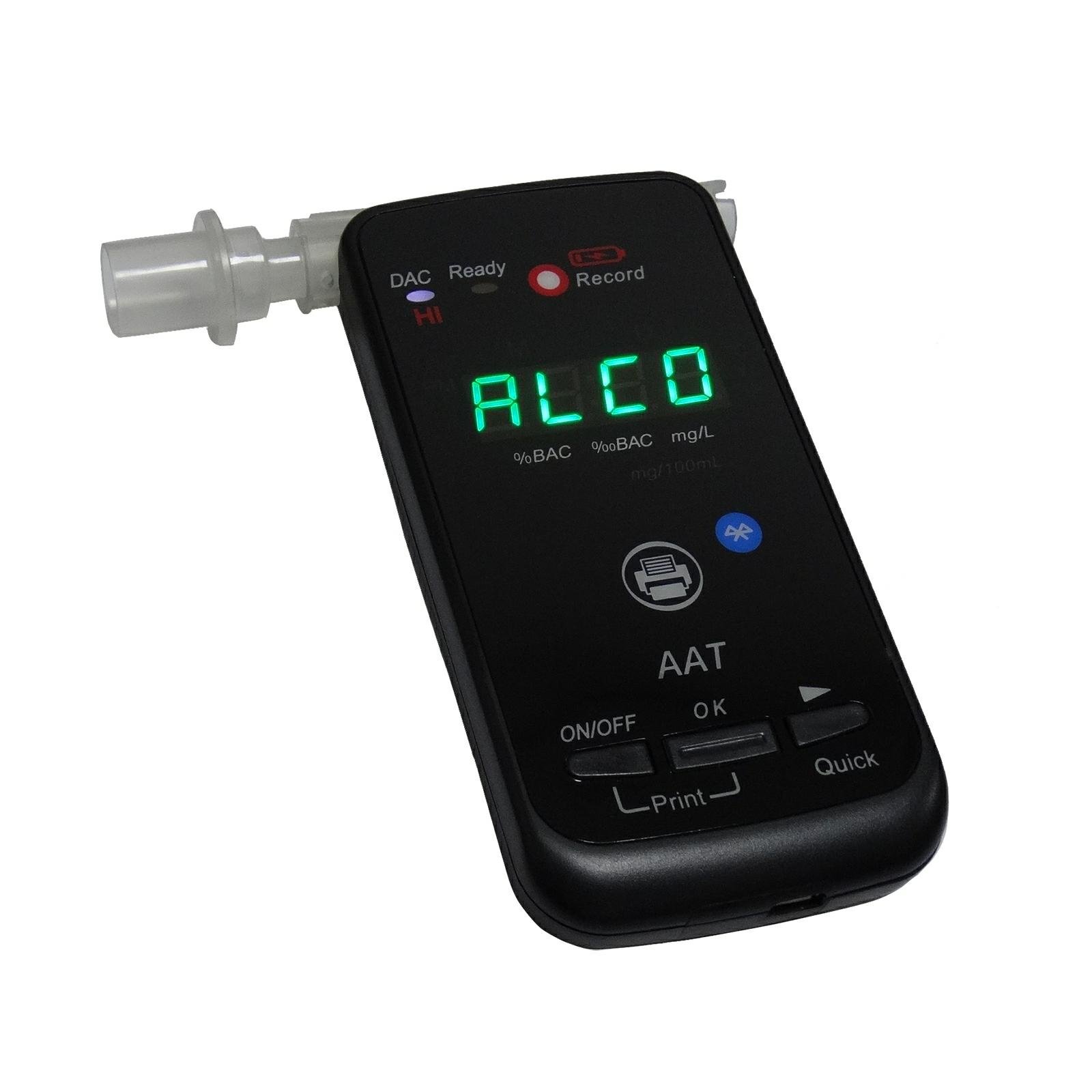 Fuel Cell Alcohol Tester AA2020p rechargeable breathalyzer with BT printer, quick screening plus accurate formal test