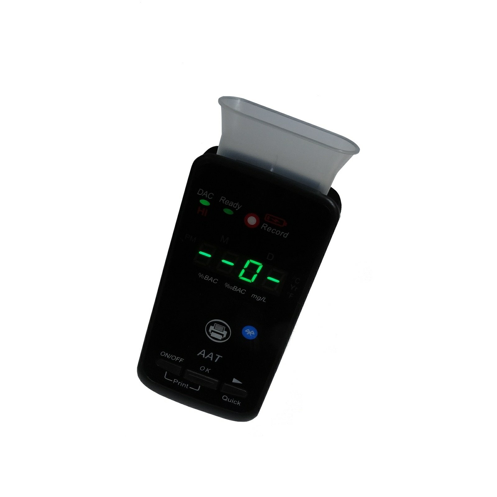 Fuel Cell Alcohol Tester AA2020p rechargeable breathalyzer with BT printer, quick screening plus accurate formal test